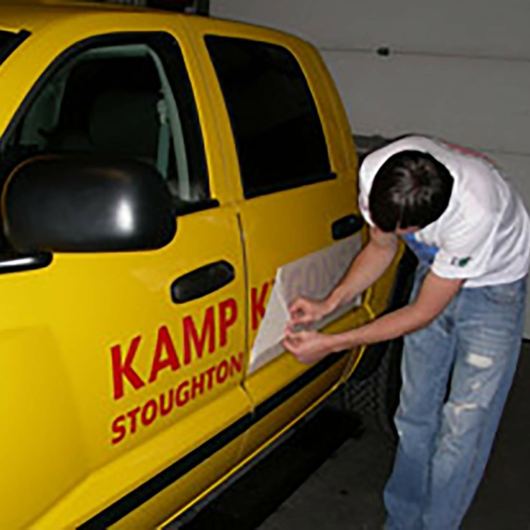 Vehicle lettering example